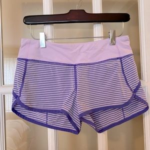 Lululemon speed up short purple stripe size 4